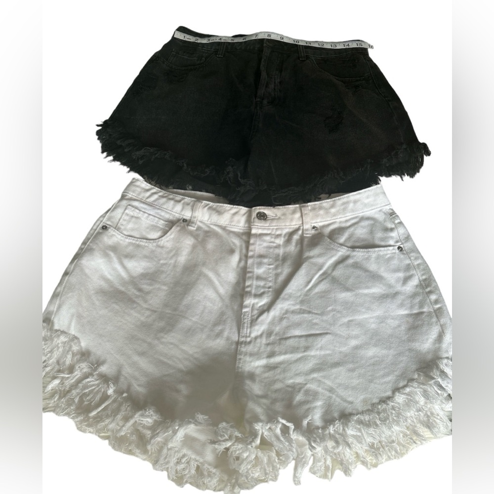 Wild Fable Bundle of 2 prs high rise frayed ripped shorts size 12